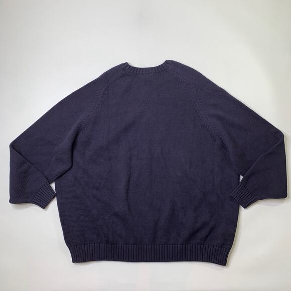Vintage Lands End Sweater Women 3X Plus Navy The Classic Drifter Heavy Knit Crew - Picture 9 of 11